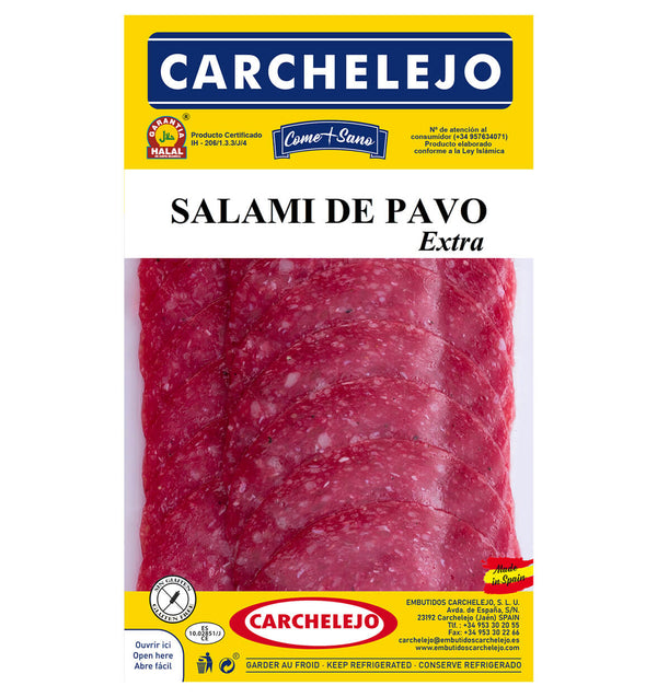 SALAMI EXTRA EN TRANCHES À LA DINDE Environ 80 gr 