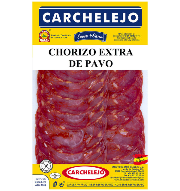 CHORIZO EXTRA TRANCHÉ À LA DINDE ENVIRON 80 gr