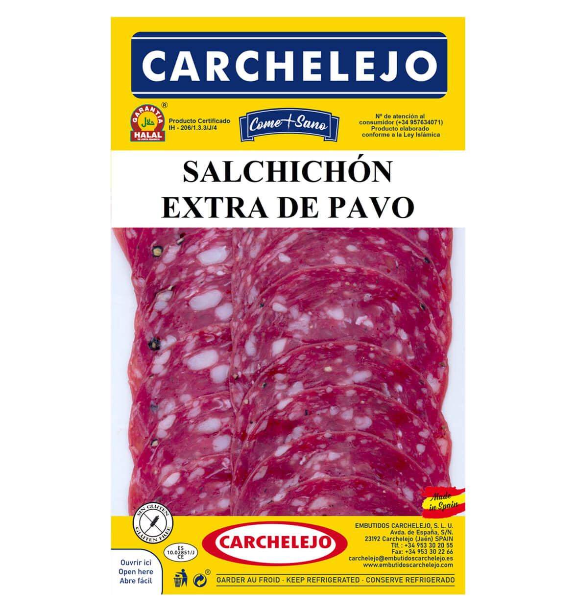 LONCHEADO SALCHICHON EXTRA DE PAVO SOBRE 80 gr